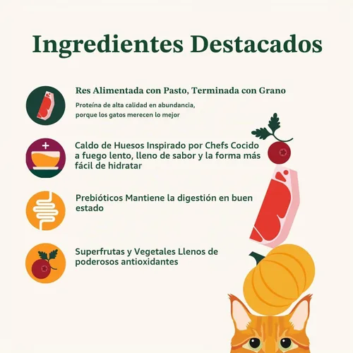 Vista 5 de Made by Nacho Receta de carne de res alimentada con pasto, con acabado de grano, cortes en salsa con caldo de hueso, comida para gatos, 3 onzas