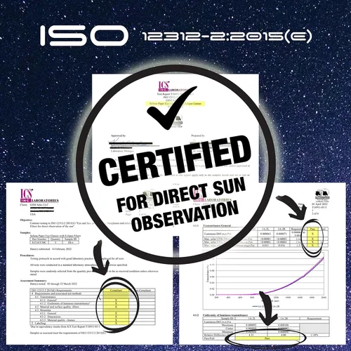 Vista 7 de Solar Eclipse Glasses AAS Approved 2024 - Made in the USA CE and ISO Certified Safe Shades for Direct Sun Viewing (10 Pack)