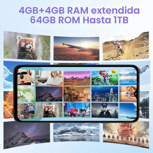 Vista 5 de UMIDIGI Teléfono celular desbloqueado, G5A MTK Helio A22 4+4 GB +64 GB Android Smartphone desbloqueado con pantalla completa de 6.52 pulgadas Negro