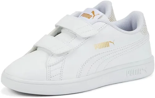 Vista 2 de PUMA - Zapatos preescolares Smash V2 Metallics V, Blanco