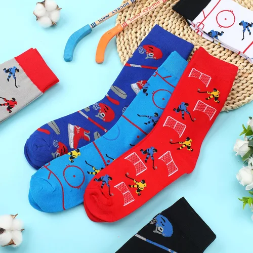 Vista 6 de Xaatren 12 pares de calcetines de hockey novedosos calcetines deportivos para niños, calcetines deportivos de hockey, fútbol, béisbol, calcetines