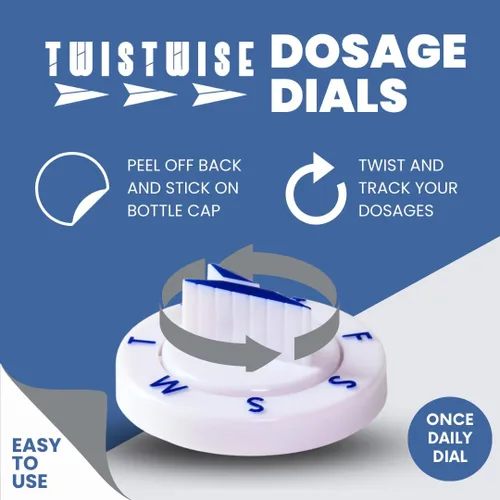 Vista 3 de Twistwise™ Dial de dosificación una vez al día, paquete de 4