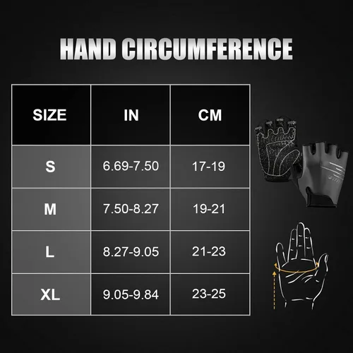 Vista 6 de Guantes de ciclismo para hombres y mujeres, guantes de ciclismo de medio dedo, guantes de entrenamiento adecuados para deportes al aire libre