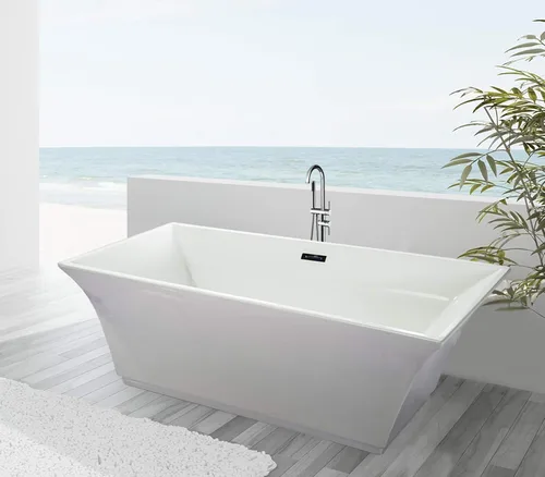 Vista 6 de Fine Fixtures Sanctuary Bañera Independiente Negro Con Desagüe Incluido