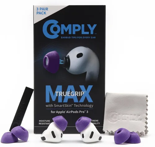 Vista 17 de Comply TrueGrip Almohadillas de repuesto premium de espuma viscoelástica para auriculares Apple AirPods Pro Gen 3 Comodidad duradera, ajuste