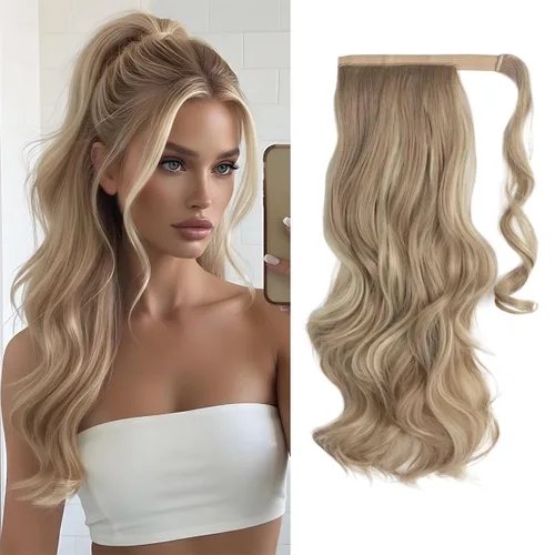 Vista 11 de CJL HAIR 14" Extensión de cola de caballo corta con cabello rizado y ondulado, clip en la cola de caballo, extensión de pelo sintético falso
