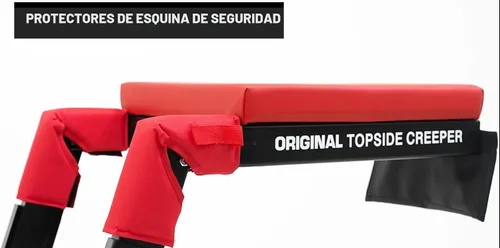 Vista 6 de Traxion 3-100 camilla automotriz con extremo plegable superior, Rojo y Negro