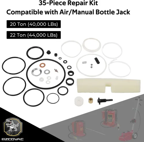 Vista 2 de Kit maestro de reparación para gato hidráulico de botella de 20/22 toneladas, kit de sellos para gato de botella neumático y manual