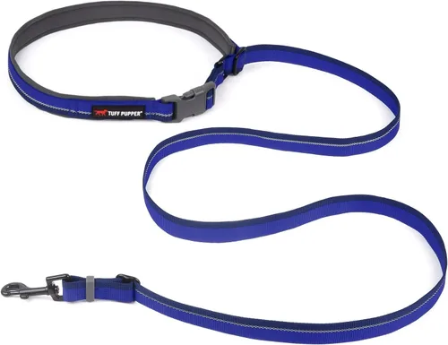 Vista 5 de Correa de perro Tuff Pupper con manos libres de longitud ajustable Ligera para correr, trotar, caminar Cinturón acolchado (61-127 cm) Se