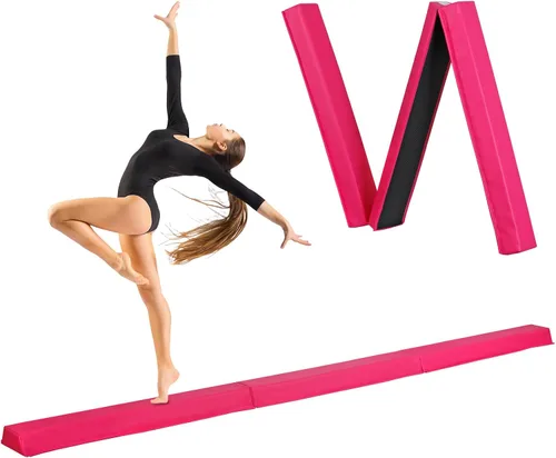 Vista 12 de Viga de Equilibrio Plegable de 6 y 9 Pies, Viga de Gimnasia de Suelo con Base Antideslizante para Niños y Adultos, Hogar, Gimnasio, Club, Escuela
