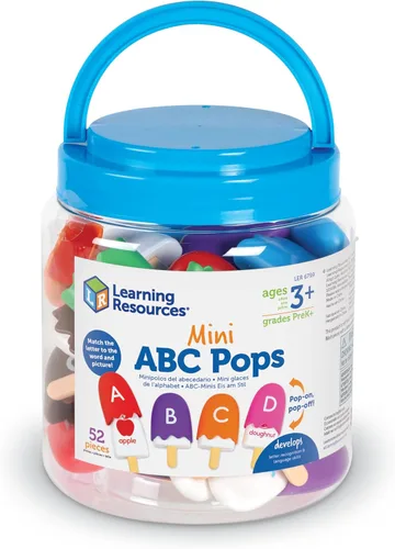 Vista 3 de Learning Resources Mini ABC Pops - Juguetes del alfabeto, rompecabezas ABC, juegos de fonética para niños pequeños, juguetes de motricidad fina