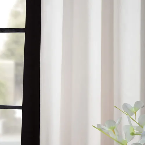 Vista 7 de HPD Half Price Drapes PRCT-VC1716-84-GR - Cortinas de algodón estampadas con ojales para sala de estar y dormitorio, 50 x 84, (1 panel), palomitas