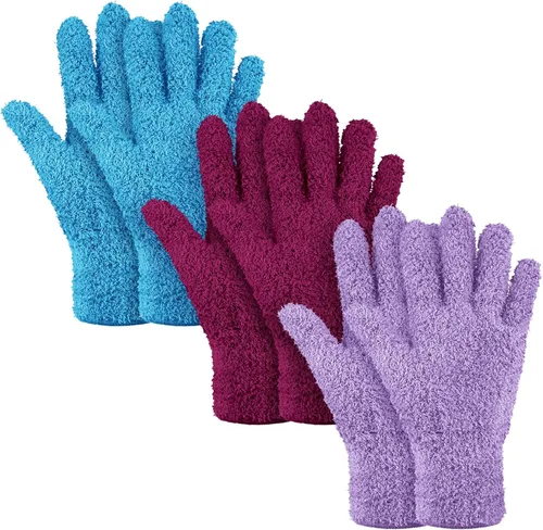 Vista 22 de Patelai 12 pares de guantes de microfibra para plantas y hojas, talla S Colores surtidos