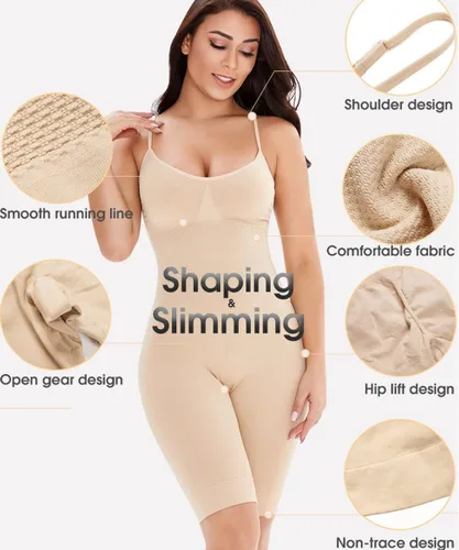 Vista 3 de Elhada Body moldeador de cuerpo completo con control de abdomen, sin costuras, fajas para mujer