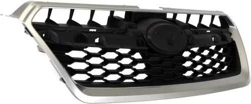 Vista 3 de Evan Fischer Conjunto de rejilla compatible con Subaru Impreza 2012-2014 con provisión de emblema, carcasa plateada con inserto negro