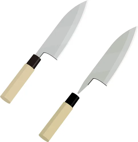 Vista 4 de Mango de cuchillo japonés Kitcken mango de reparación para cuchillo Sashimi reemplazo de mango de madera natural You can replace the handle of a