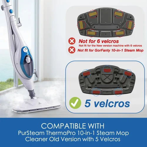 Vista 2 de Paquete de 10 almohadillas de repuesto para trapeador de vapor para limpieza PurSteam ThermaPro Steam Mop Cleaner10 en 1 y Thermapro 211