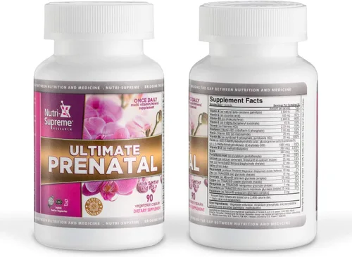 Vista 6 de Nutri Supreme Ultimate Vitaminas prenatales, 90 cápsulas vegetales. 1,000 mcg de folato, multivitamínico de embarazo uno por día con más de 20