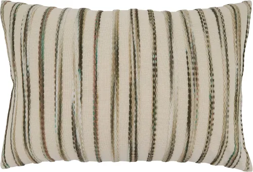 Vista 5 de SARO LIFESTYLE Ambrosia Collection - Almohada con diseño de rayas con relleno de plumón, 22 pulgadas, multicolor