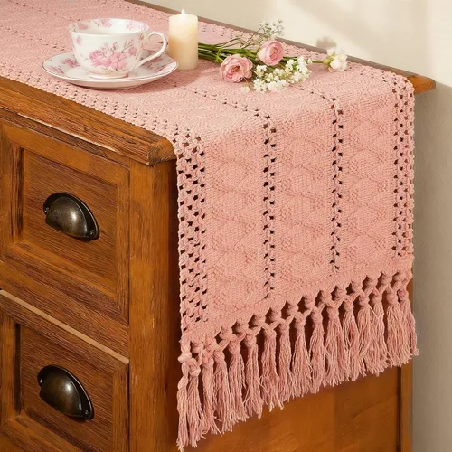 Vista 13 de FEXIA Camino de Mesa Negro con Borlas de 72 Pulgadas Macramé Boho Estilo Granja Camino de Mesa para Decoración de Dormitorio y Comedor