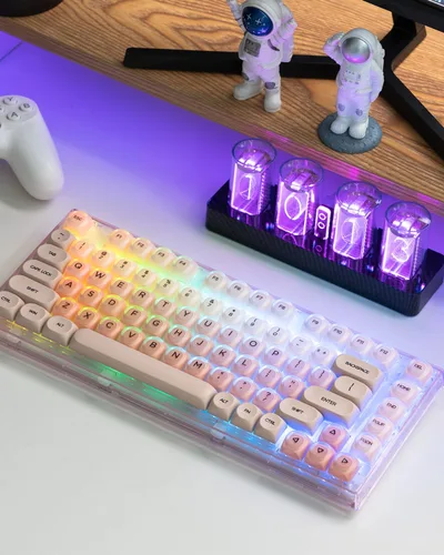 Vista 8 de Womier X75 75% Wireless Mechanical Keyboard, Hot Swappable Computer Creamy Keyboard, Foundation Jelly Keycaps, Pre-lubed Switches Gasket Mount RGB