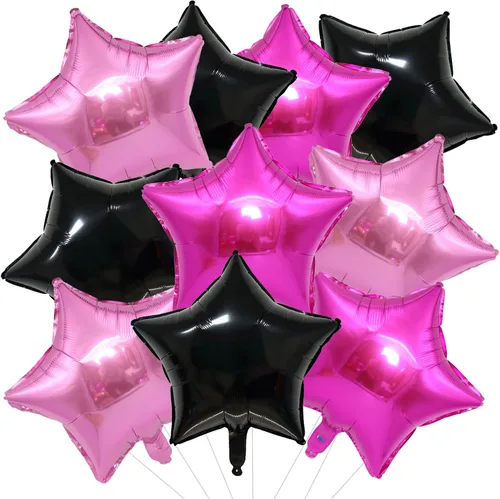 Vista 10 de Globos de papel de aluminio con forma de estrella de arena beige, marrón y blanco, 10 globos de Mylar en forma de estrellas de 18 pulgadas