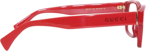Vista 3 de Gucci GG1141O-006 Red Narrow - Lentes para hombre, Rojo Transparente Rojo