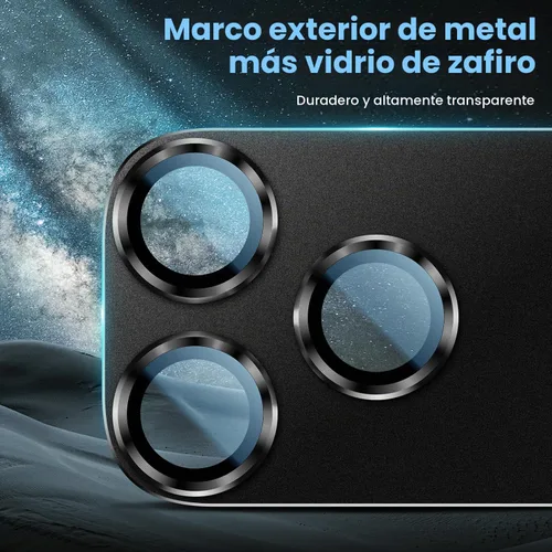 Vista 5 de Uyiton Protector de lente de cámara para iPhone 18 Pro, cubierta de vidrio A-Negro