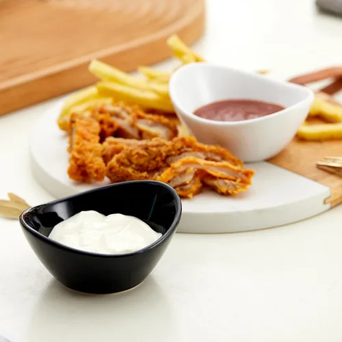 Vista 8 de Juego de accesorios de cerámica para embutidos de 6 tazas individuales de salsa de 1.5 onzas, platos de salsa de soja, platos de postre pequeños