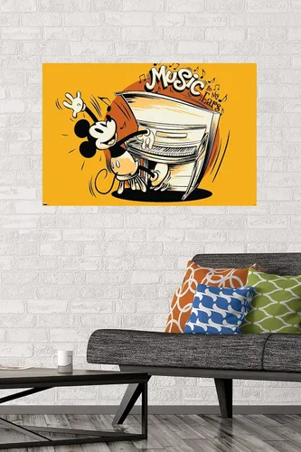 Vista 2 de Trends International Disney Mickey Mouse - Póster musical de pared, 34 pulgadas de largo x 22.4 W, versión premium sin marco