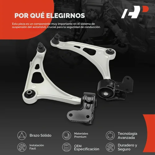 Vista 6 de A-Premium 2 brazos de control inferiores delanteros, con rótula y buje, compatibles con Honda Pilot 2016-2022, Ridgeline 2017-2019, Passport 2019