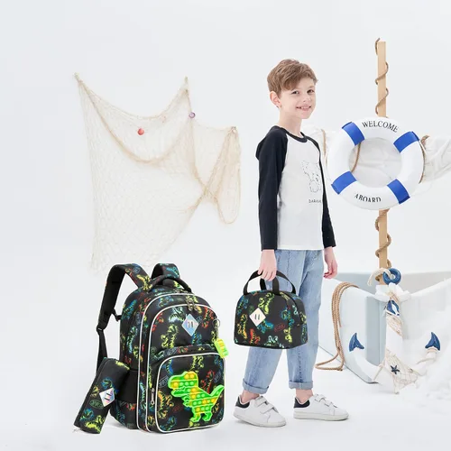 Vista 6 de Mochila para niñas de primaria preescolar para niños de la lonchera para la escuela