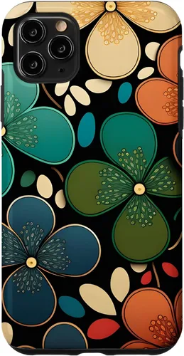 Vista 11 de iPhone 15 patrón floral Murakami colorido patrón caso