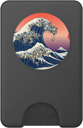 Vista 2 de La gran ola de pugs de arte japonés PopSockets de Huebucket PopSockets PopGrip: agarre intercambiable para teléfonos y tabletas PopSockets PopWallet