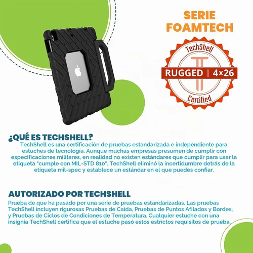 Vista 3 de Gumdrop FoamTech Case for Apple iPad 9th/8th/7th Gen (10.2-inch) - Black Negro