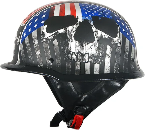 Vista 7 de 1Storm Casco de media cara para motocicleta, estilo alemán abierto, aprobado por DOT: HKY602 rosa brillante