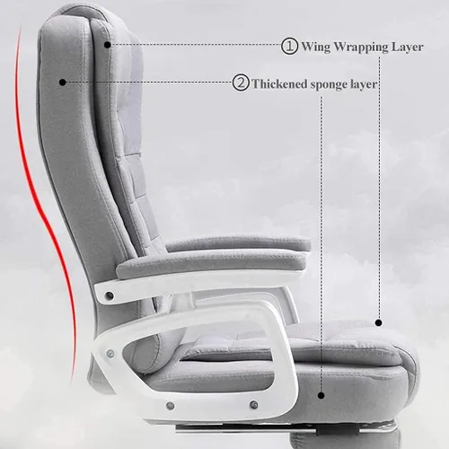 Vista 4 de Katzowen Silla de computadora de oficina, silla de escritorio para computadora, silla ejecutiva de tela con reposabrazos, silla de oficina