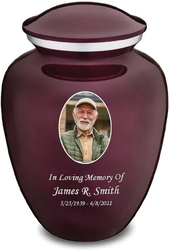 Vista 17 de Geturns Abraza pequeñas urnas de cremación personalizadas para cenizas humanas I Urna funeraria rosa brillante para hombres y mujeres con capacidad