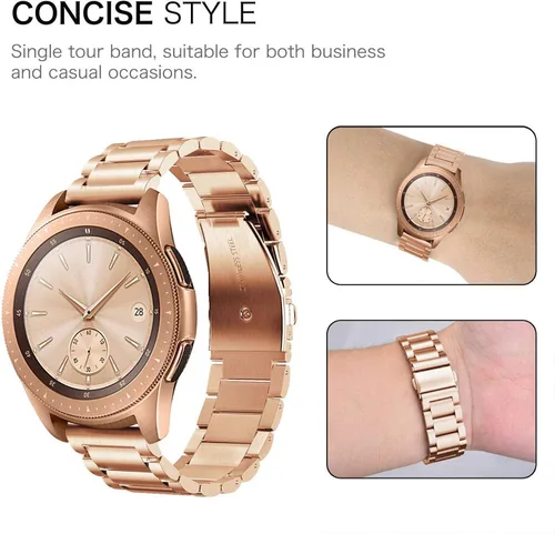 Vista 2 de Koreda - Juego de 2 correas compatible con reloj Samsung Galaxy de 1.654 pulgadas, Galaxy Active, 0.787 pulgadas de correa de acero inoxidable