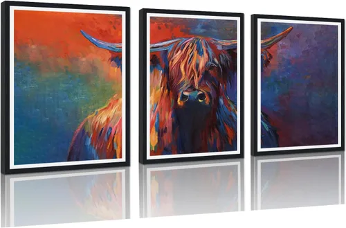 Vista 35 de 3 piezas modernas de lienzo de león de animales salvajes, pinturas de retratos de familia de leones, decoración de pared, obras de arte de sala