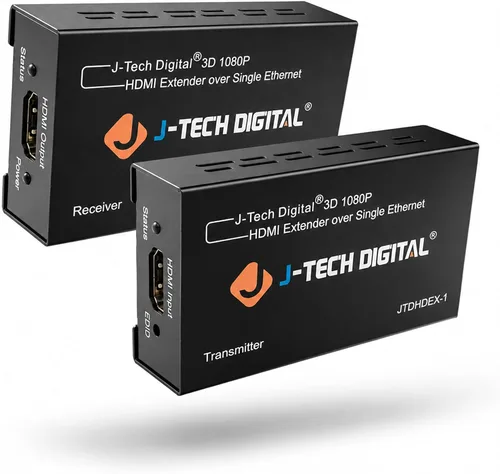 Vista 6 de J-Tech Digital Extensor HDMI 1080P 60Hz sobre un solo cable CAT 5e/6 hasta 200 pies. Color profundo, copia EDID, sin pérdida de señal Paquete