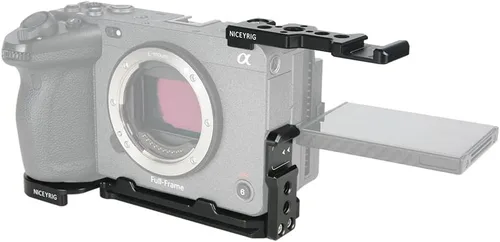 Vista 9 de NICEYRIG FX3 FX30 - Soporte de placa en forma de L para Sony, kit de jaula de montaje con soporte de extensión de zapata fría, placa base
