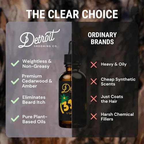 Vista 4 de Detroit Grooming Co. Aceite para barba 313 Fórmula natural, 1 oz