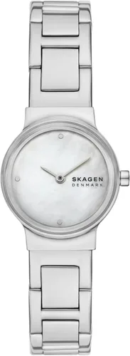 Vista 7 de Skagen Freja Reloj de cuarzo con correa de malla de acero inoxidable para mujer Cuero negro/Plateado