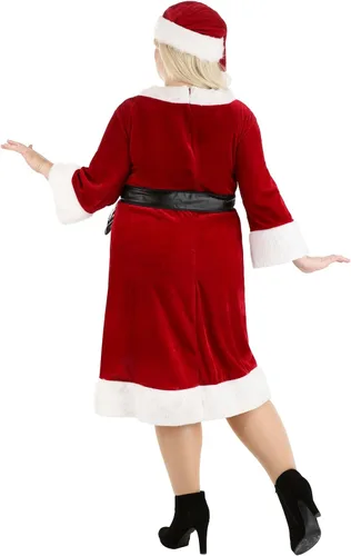 Vista 5 de Plus Size Mrs. Claus Sweetie Costume Dress for Women, Red Santa Claus Christmas Dress Holiday Outfit & Santa Hat