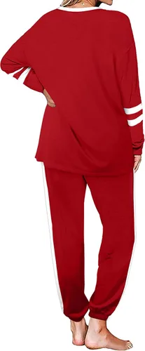 Vista 148 de Aloodor conjunto deportivo de 2 piezas para mujer, con sudadera con cuello redondo, sin botones