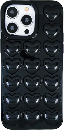 Vista 20 de Funda para iPhone 11 para mujer, funda de gel Kawaii 3D Pop Bubble Heart Kawaii, linda funda para iPhone 11 de 6.1 pulgadas, color negro