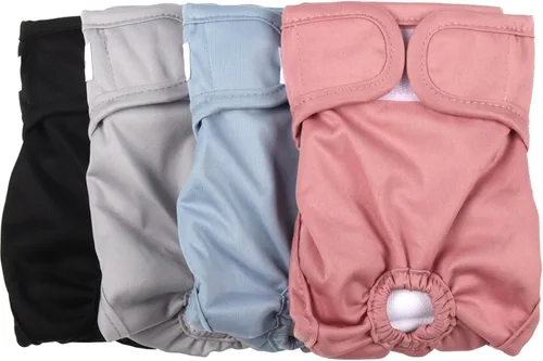 Vista 11 de JoyDaog Pañales para perros pequeños, paquete de 4 pañales reutilizables para cachorros, S