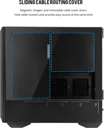 Vista 6 de Lian Li LANCOOL III E-ATX Caja de PC, Amplia Caja de Computadora para Juegos RGB con Puertas de Vidrio Templado Articuladas, Paneles de Malla Fina