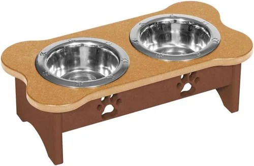 Vista 9 de Poly Lumber - Comedero doble de hueso mediano de 2 cuartos de galón, color negro
